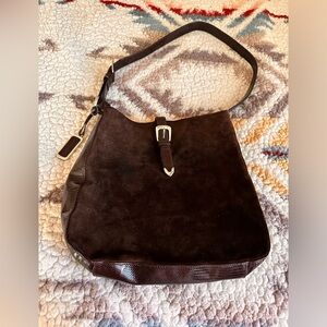 Brown suede boho purse